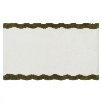Коврик для ванной с кантом оливкового цвета из коллекции trendy ruffles, 50x80 см