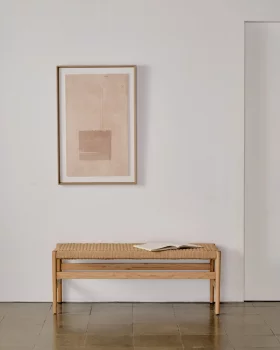 Скамья из массива дуба Zaide с сиденьем из бумажного шнура 120X45X45 CM