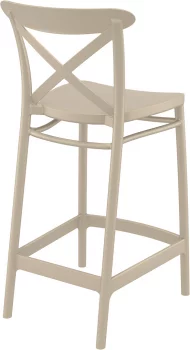 Стул пластиковый полубарный Cross Bar 45X50X96 CM бежевый