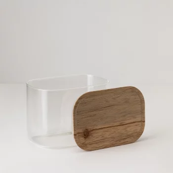 Банка для хранения прямоугольная glass acacia, 600 мл