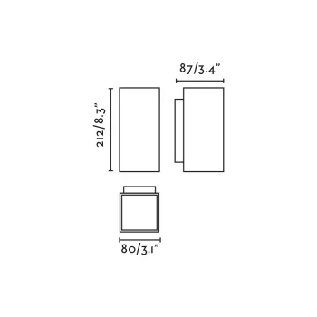 Уличный настенный светильник KOV черный LED 2X6W 3000K 34°/14° 8.7X8X21.2 CM