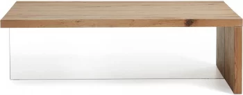 Журнальный стол из дуба и закалённого стекла Triss 120X70X38 CM
