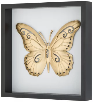 Декор из металла в раме Gold Butterfly 31X31 CM
