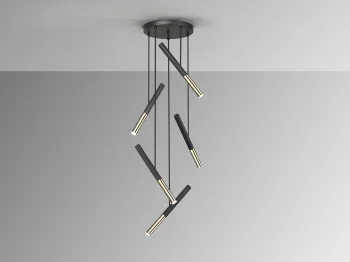 Люстра Edna 5L черный / золотой 43X126 CM