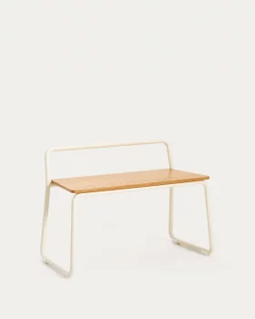 Скамья Tinn из ясеневого шпона с бежевым металлическим каркасом 76X35X52 CM