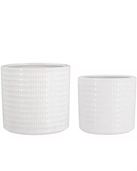 Набор из 2 керамических кашпо 18X18X17 CM; 15X15X14 CM
