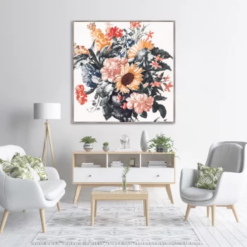 Постер Vase With Sunflowers and Carnations 105X105 CM
