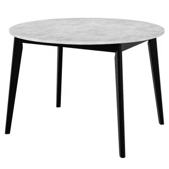 Стол Oslo круглый раскладной 110-140x110x76см, Бетон лайт, чёрный (металлический механизм)