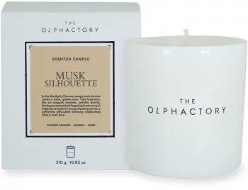 Свеча ароматическая The Olphactory White insignia Musk silhouette 60 часов горения
