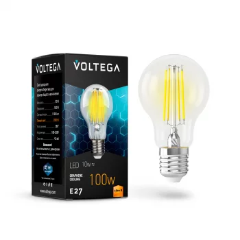 Светодиодная лампа Voltega Crystal Груша A60 E27 10Вт 2800K