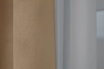 Портьера Silkу 6 бежевая димаут 260X275 CM