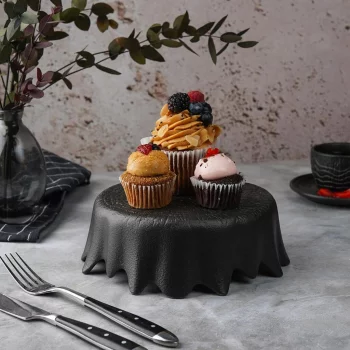 Платформа для подачи Black Raw Wood Ø16 CM