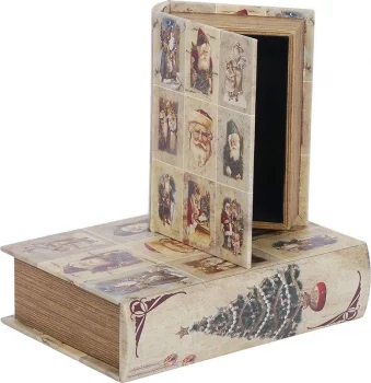 Набор из двух шкатулок в виде книг Xmas Tree 27X7X33 / 25X5X25 CM