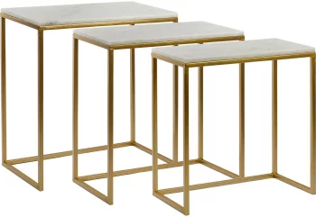 Комплект из трёх вспомогательных столиков Jai 62X32X64 / 57X29X59 / 52X26X54 CM