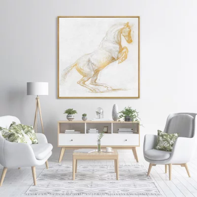 Репродукция картины на холсте A Prancing Horse 105X105 CM 3