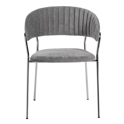 Комплект из 4 стульев Turin, серый вельвет, хромированные ножки 78 CM 3