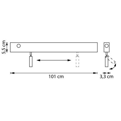 Настенное прикроватное освещение Fiume Spot 101X3X8 CM 12