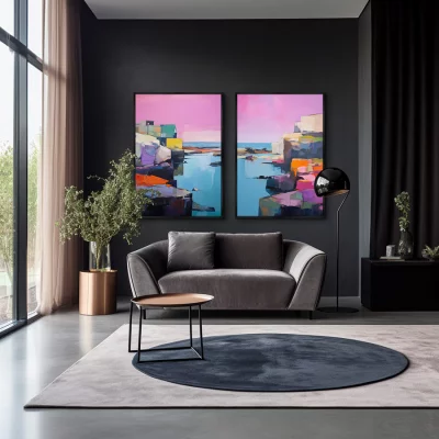 Набор из двух постеров на холсте Landscape collection To the sea 75X105 / 75X105 CM 4