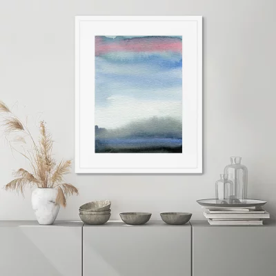 Постер в раме Evening sky over the lake 42X52 CM 3