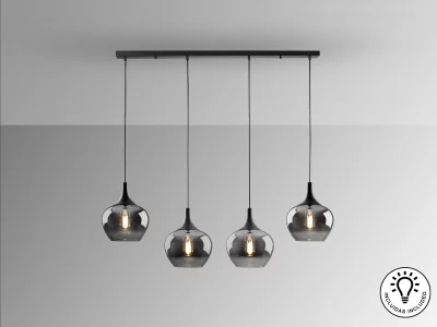Люстра Opaz 4L черный/дымчатый 109X19X120 CM 5