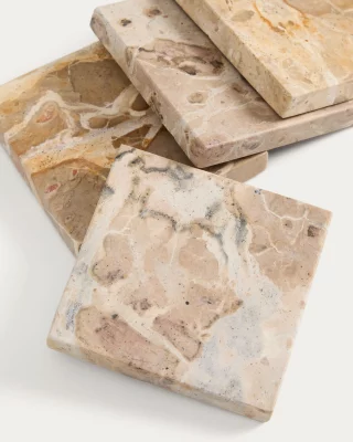 Набор из 4 мраморных подставок Malder 10X10X1.5 CM 3