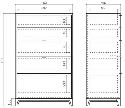 Высокий комод Case 76X45X122 CM 9