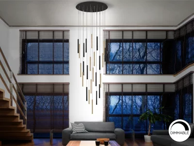 Подвесной светильник Varas 25L черный/золотой 90X90X300 CM 5