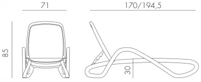 Шезлонг Alfa 170-195X71X30-85 CM 3