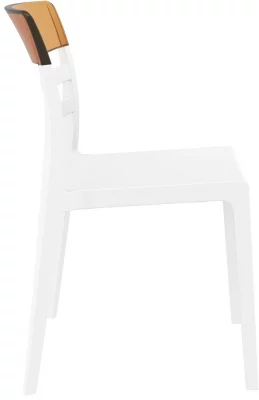 Стул пластиковый Moon 52X57X83 CM бело-оранжевый 5