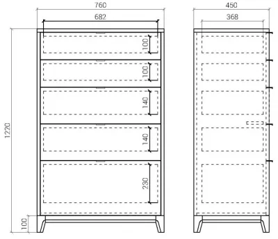 Высокий комод Case 76X45X122 CM 8