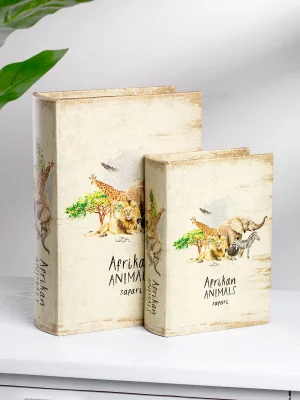 Набор из двух шкатулок в виде книг Animals 19X7X27 / 14X5X20 CM 6