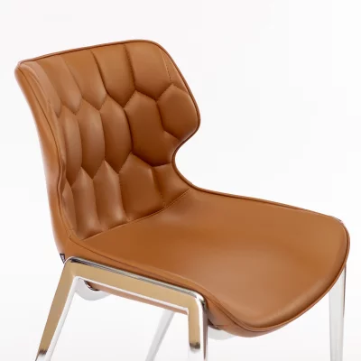 Стул Найроби светло-коричневая экокожа хромированные ножки 53X63,5X82 CM 6