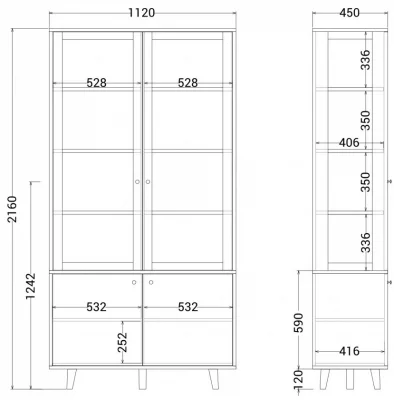 Витрина Twin 112X45X216 CM 8