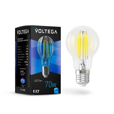 Светодиодная лампа Voltega Crystal Груша A60 E27 7Вт 4000K 3