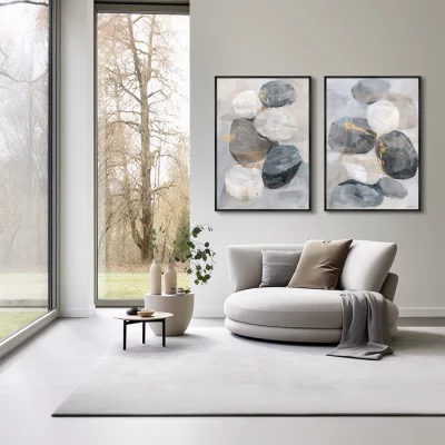 Композиция из двух репродукций картин на холсте Natural Stone 75X105 / 75X105 CM 4