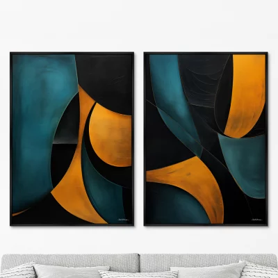 Набор из двух постеров на холсте Day and night in geometry 75X105 / 75X105 CM 8