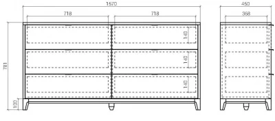 Комод Case 157X45X78 CM 7