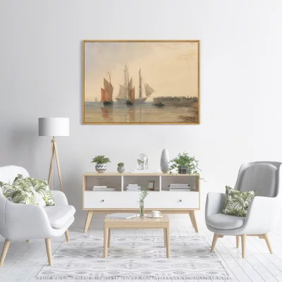 Постер на холсте Entrance to Calais Harbour 105X75 CM 3