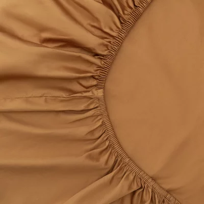 Простыня на резинке из сатина Meditation Caramel 180X200X30 CM 6