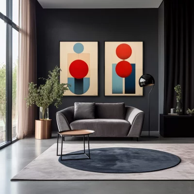 Набор из двух постеров на холсте Vibrant colors and shapes 75X105 CM 4