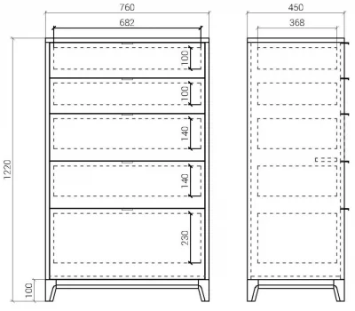 Высокий комод Case 76X45X122 CM 8