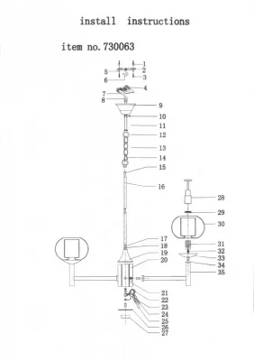 Подвесная люстра Fiamma 76X76X144 CM 11