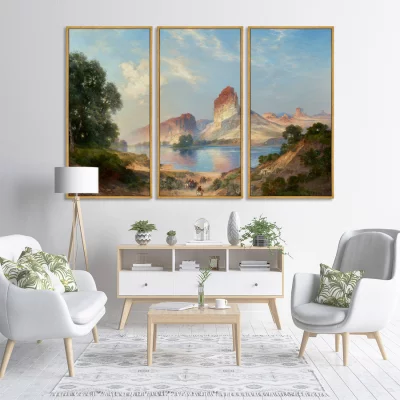 Репродукция картины из 3-х частей Green River Wyoming 52X105 / 52X105 / 52X105 CM 6