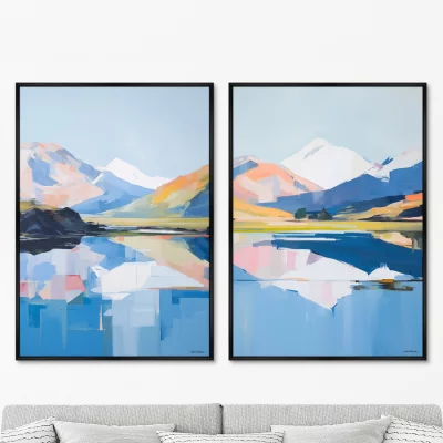 Набор из двух постеров на холсте Landscape collection The Reflection 75X105 / 75X105 CM 8