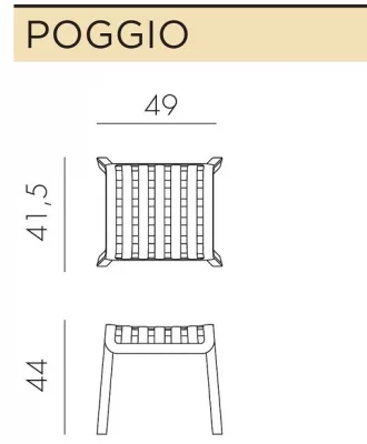 Кресло с пуфом Folio Poggio 72X81X113 / 49X42X44 CM 4