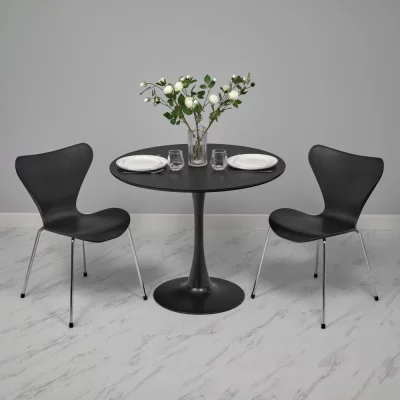 Комплект из 4 стульев Seven Style, чёрный, с хромированными ножками 48X53X80 CM 14