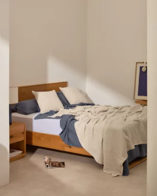 Комплект из 2 жаккардовых подушек в синюю полоску из 100% хлопка Mabile 50X50 CM 3