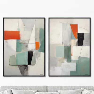 Набор из двух постеров на холсте Summer colors geometry 75X105 / 75X105 CM 8