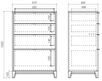 Высокий комод Case 67X45X100 CM 8