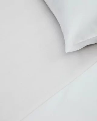 Простыня на резинке Teia из 100% хлопкового перкаля, 180 TC, белая, для кровати 160 см 160X220X1 CM 3